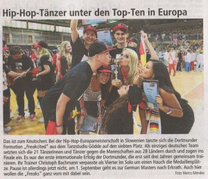 Hip-Hop Tänzer unter den Top 10 in Europa