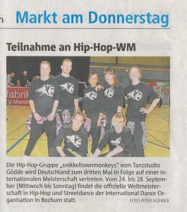 snikkeltownmonkeys nehmen an Hip-Hop-WM teil